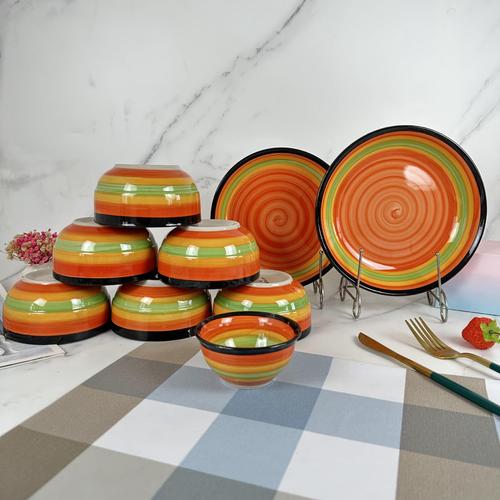日用百货批发新宠 陶瓷彩虹碗盘，家用与商用市场的全能选择